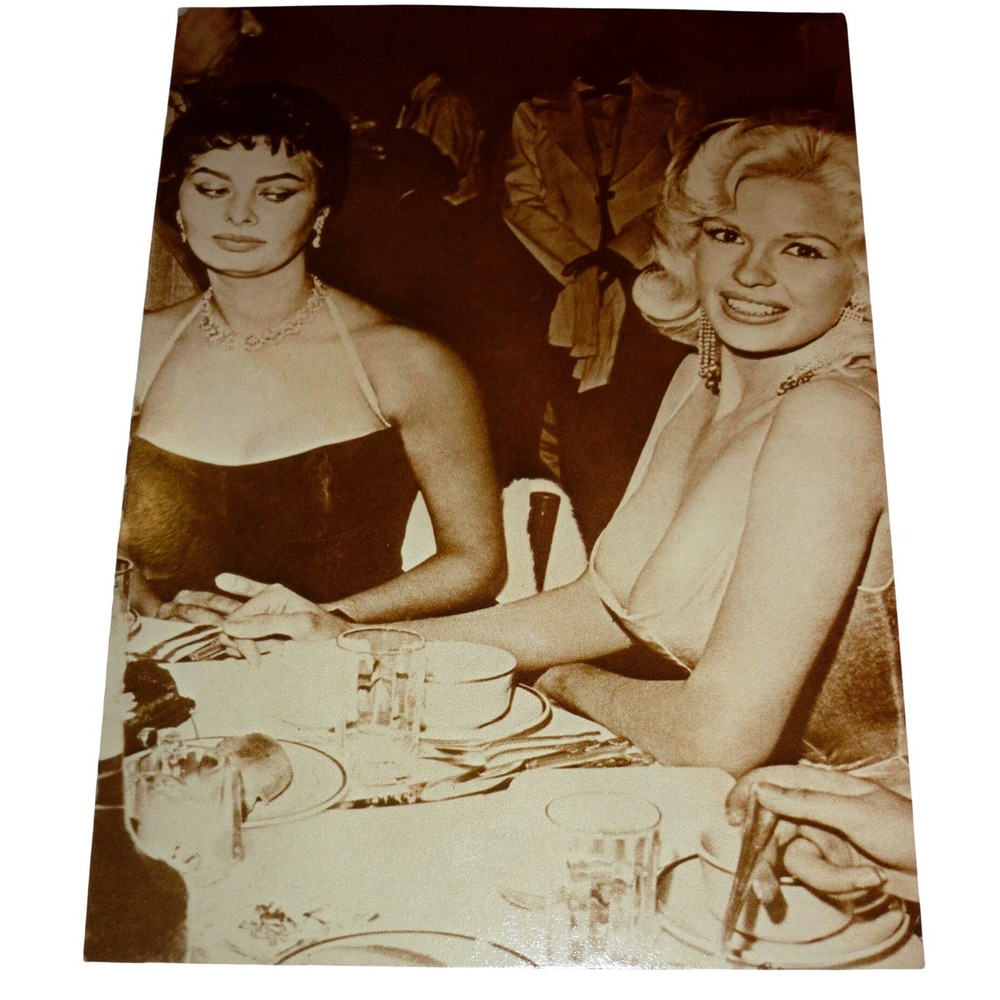 Vintage Sophia Loren Jayne Mansfield Side Eye Postcard Ludlow Sales FC-103-68